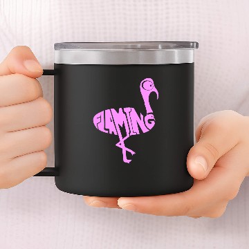 Discover Pink Flamingo Flamingos Baseball Tees 14oz Stainless Steel Tumblers