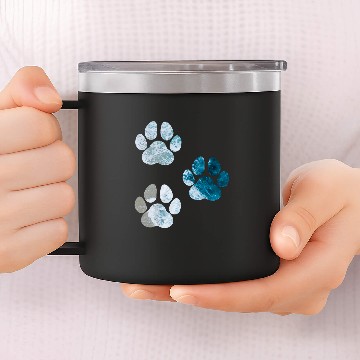 Discover Dog Paw Prints Ocean Beach Waves Baseball Tees 14oz Stainless Steel Tumblers