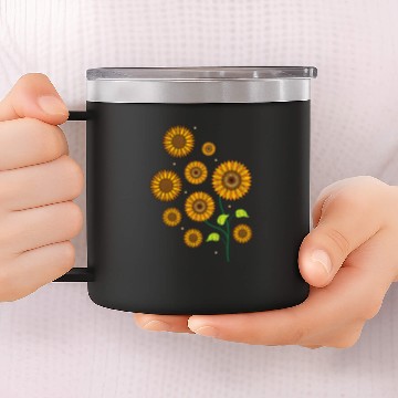 Discover Florist Hippie Flower Gardener vintages Yellow Sunflower 14oz Stainless Steel Tumblers
