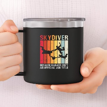Discover Skydiving Gift vintages Skydiving Retro Parachuting Skydiver 14oz Stainless Steel Tumblers
