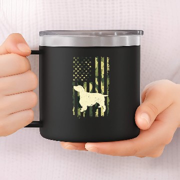 Discover English Springer Spaniel s Camouflage American Flag 3 14oz Stainless Steel Tumblers