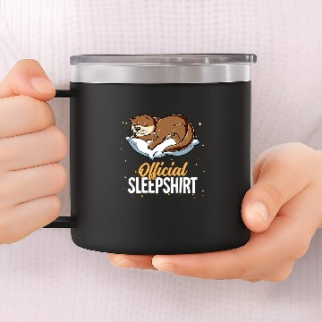 Discover Otters Sleeping Sea Otter Official Sleep 14oz Stainless Steel Tumblers
