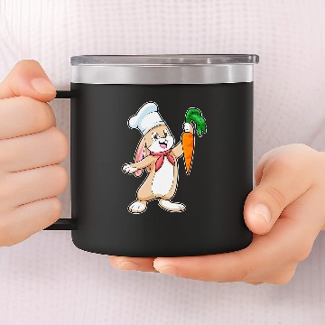 Discover Rabbits Cook Chef hat Carrot Zip 14oz Stainless Steel Tumblers