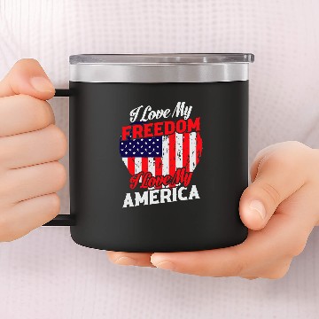 Discover I Love My Freedom I Love My America 50 14oz Stainless Steel Tumblers