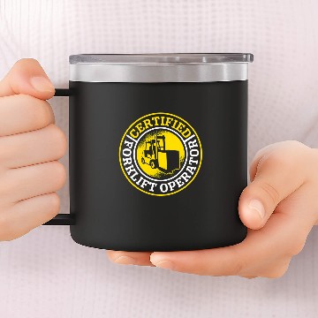 Discover Certified Forklift Operator 5 Baseball Tees 14oz Stainless Steel Tumblers