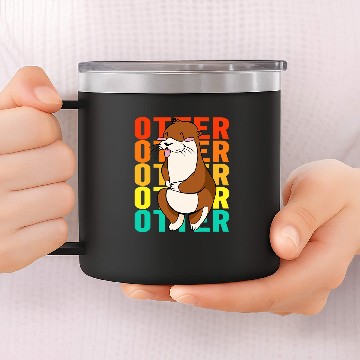 Discover Otters vintages Otter Baseball Tees 14oz Stainless Steel Tumblers