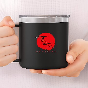 Discover Samurai Ninja Warrior With Katana Japanese Sakura Flowers Baseball Tees 14oz Stainless Steel Tumblers