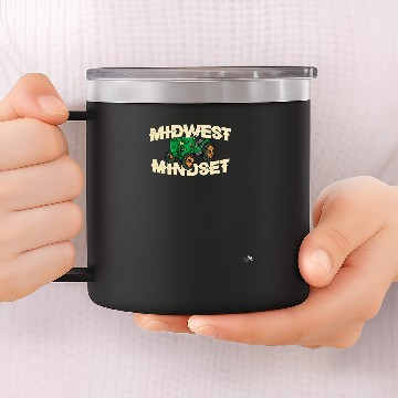 Discover Tractor driving Midwest Mindset Tractor Farm Baseball Tees 14oz Stainless Steel Tumblers