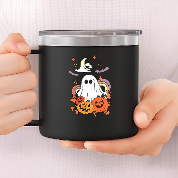 Discover vintages Rainbow Boo ghosts Witch Bat Pumpkin Halloween 217 Baseball Tees 14oz Stainless Steel Tumblers