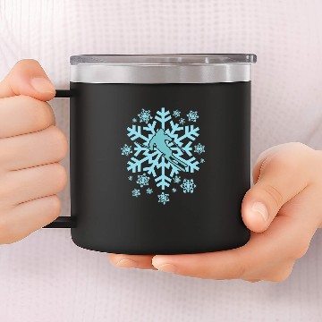 Discover Skiing Ski with Snowflake Winter Vacation Zip 14oz Stainless Steel Tumblers