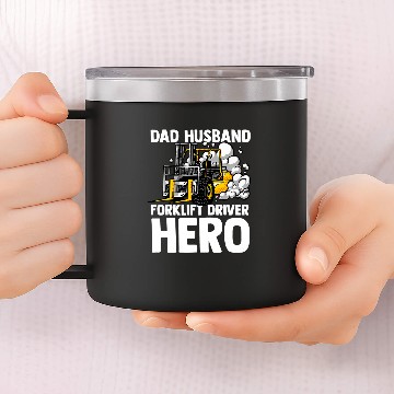 Discover Dad Husband Forklift Driver Hero Forklift Operator Vintage 14oz Stainless Steel Tumblers