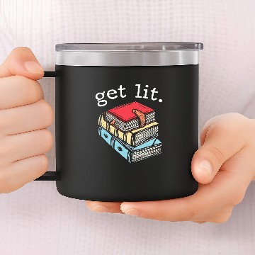 Discover Reading Book Funny Writer Get Lit meme Write Author Writing Book Lover Reader 14oz Stainless Steel Tumblers