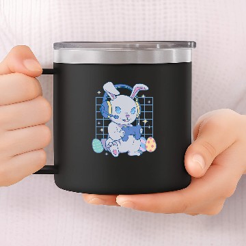 Discover Rabbits Dolliger Gaming Rabbit Video Game Computer Video Game PC Baseball Tees 14oz Stainless Steel Tumblers