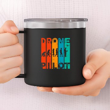 Discover Drone pilot evolution Funny Drone pilot Drone Evolution 14oz Stainless Steel Tumblers
