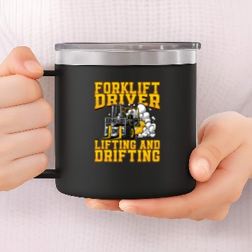 Discover Funny Forklift Driver Lifting And Drifting Forklift Operator Baseball Tees 14oz Stainless Steel Tumblers