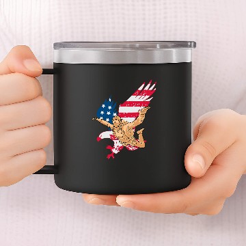 Discover Patriotic Skydiver US American Flag Freedom Skydiving Eagle Baseball Tees 14oz Stainless Steel Tumblers