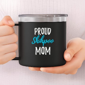 Discover Poodles Proud Shihpoo Mom Funny Shih Tzu Poodle Dog Gift Idea Poodle dog Baseball Tees 14oz Stainless Steel Tumblers