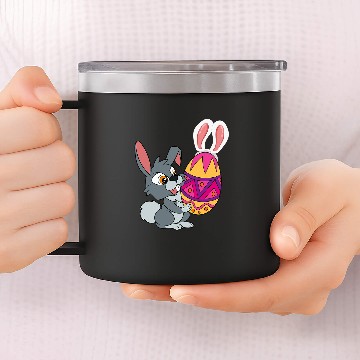 Discover Rabbits Happy Easter Cute Easter Egg Rabbit Bunny Lover Easter Baseball Tees 14oz Stainless Steel Tumblers