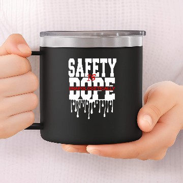Discover Funny Safety First Printed Cool Student Stuff Teacher Supply 14oz Stainless Steel Tumblers