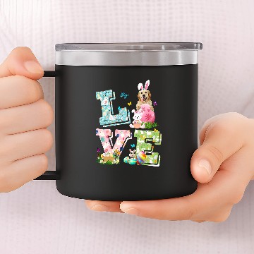 Discover Goldie Easter Love Costume Golden Retriever Dog Puppy Lover Golden Retriever Dog 14oz Stainless Steel Tumblers