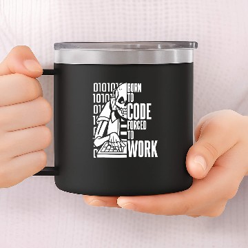 Discover Programmer Skeletons Coder Software Programming Coding 14oz Stainless Steel Tumblers