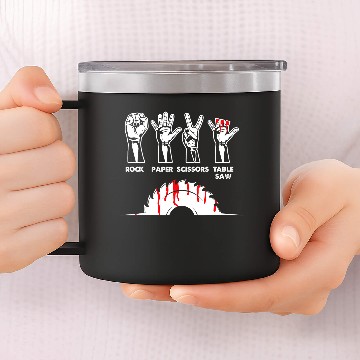 Discover Woodworking Rock Paper Scissors Table Saw Carpenter Craftsman Carpenter 14oz Stainless Steel Tumblers