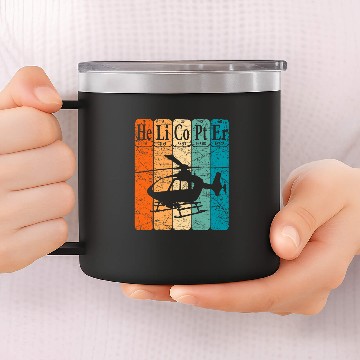Discover Helicopter Periodic Table Elements Aviation Helicopter Pilot 1 14oz Stainless Steel Tumblers