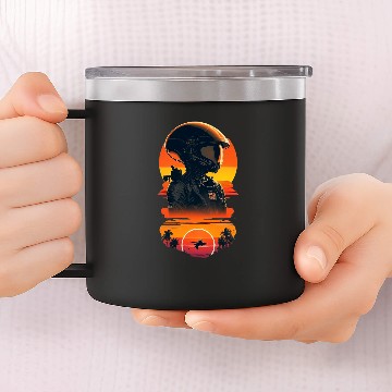 Discover vintages Sunset UFO Space Alien Pilot 14oz Stainless Steel Tumblers
