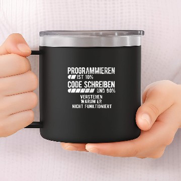 Discover Programming is 10 code writing computer scientist computer science 14oz Stainless Steel Tumblers