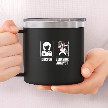 Discover Doctor Vs Behavior Analyst Unicorns ABA Therapist 14oz Stainless Steel Tumblers