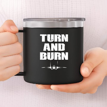 Discover Turn and Burn Fighter Jet 14oz Stainless Steel Tumblers