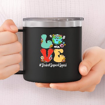 Discover Retro Love World Earth Day Student Support Squad 14oz Stainless Steel Tumblers