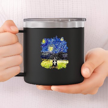 Discover Starry Night Impressionist Dog Art Bernese Mountain Baseball Tees 14oz Stainless Steel Tumblers