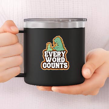 Discover Every Word Counts Speech Language Pathologist Speech Therapy Zip 14oz Stainless Steel Tumblers