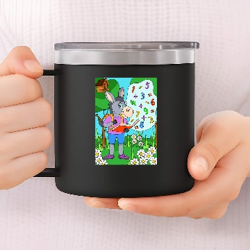 Discover Donkey reading a math book 14oz Stainless Steel Tumblers