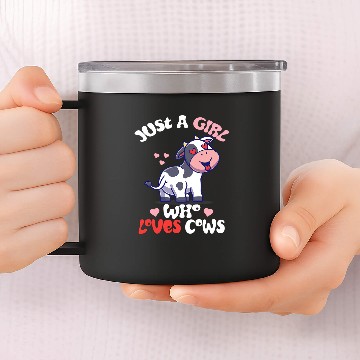 Discover Just A Girl Who Loves Cows Cute Strawberry Cow Cowgirls Print 8 14oz Stainless Steel Tumblers