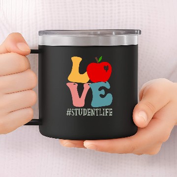 Discover Student Love Apple Groovy Retro Cute Back To School 14oz Stainless Steel Tumblers