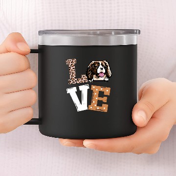Discover Love Cavalier King Charles Spaniel Dog Lovers Leopard Print Baseball Tees 14oz Stainless Steel Tumblers