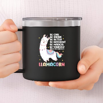 Discover Llama Unicorns Be A Llamacorn 14oz Stainless Steel Tumblers