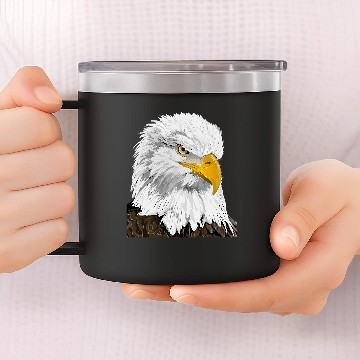 Discover Bald Eagle Head 14oz Stainless Steel Tumblers