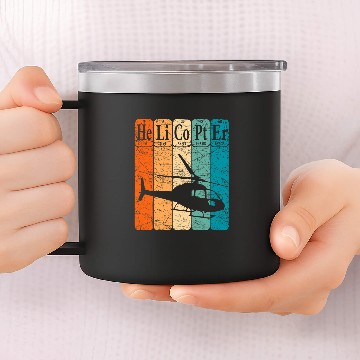 Discover Helicopter Periodic Table Elements Aviation Helicopter Pilot 3 Zip 14oz Stainless Steel Tumblers