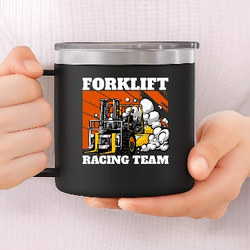 Discover Forklift Racing Team Forklift Operator Forklift Driver Baseball Tees 14oz Stainless Steel Tumblers