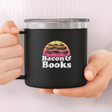 Discover Bacon and Books or Librarian 14oz Stainless Steel Tumblers