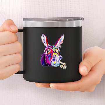 Discover Colored Donkey Colorful Flower Donkey Mom Lovers Baseball Tees 14oz Stainless Steel Tumblers