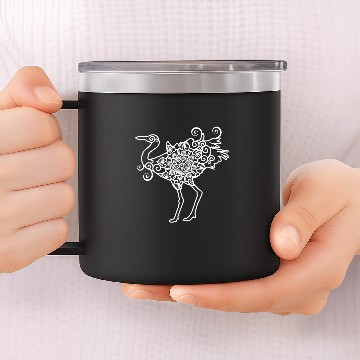 Discover Crane Bird Mandala Illustration Design 14oz Stainless Steel Tumblers