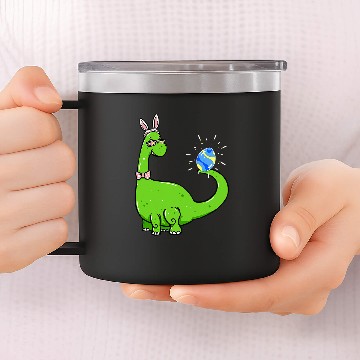 Discover Brontosaurus Bunny Ears Egg Easter Day Dinosaur Dino Boys 1 Baseball Tees 14oz Stainless Steel Tumblers