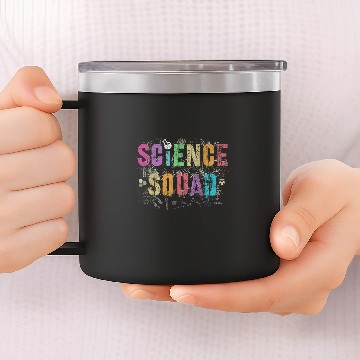 Discover vintages SCIENCE SQUAD Teacher Student Crew Technology Team Baseball Tees 14oz Stainless Steel Tumblers