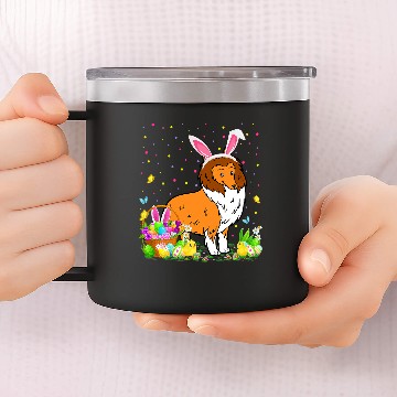 Discover Easter Collie Dog Bunny Egg Hunting Collie Easter Sunday Baseball Tees 14oz Stainless Steel Tumblers
