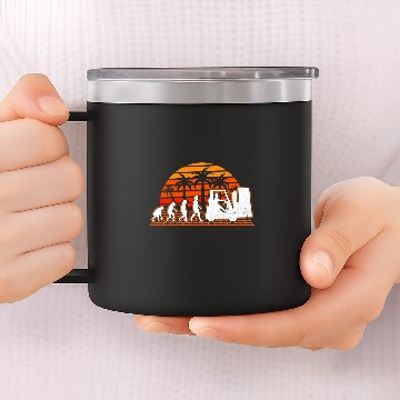 Discover Forklift Driver Evolution Retro 14oz Stainless Steel Tumblers