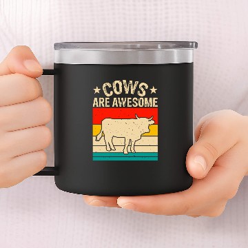 Discover Cow Lover Are Awesome 21 Zip 14oz Stainless Steel Tumblers